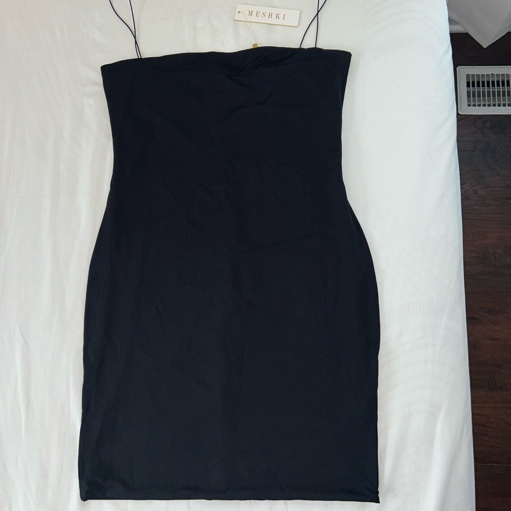 MESHKI thin strap bodycon mini dress